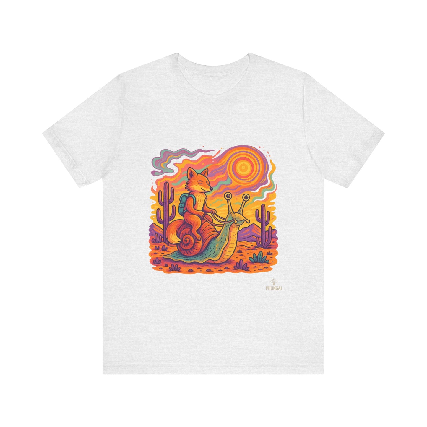 Colorful Retro Snail Tee, Fun Cat Shirt, Unisex Summer T-Shirt, Quirky Gift for Animal Lovers, Boho Style Top, Ideal for Festivals