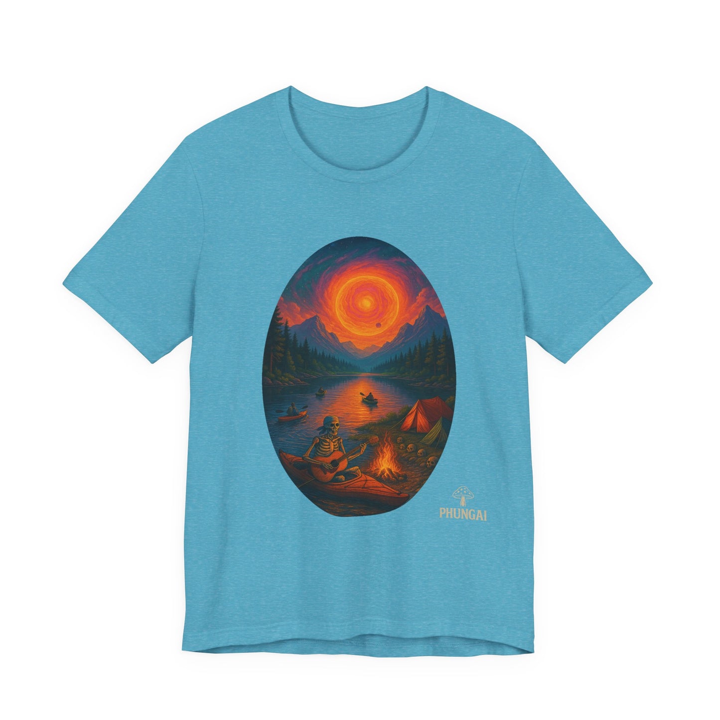 Sunset Adventure Unisex Jersey Tee | Camping Shirt, Outdoor Apparel, Nature Lover Gift, Festival Wear, Summer Top