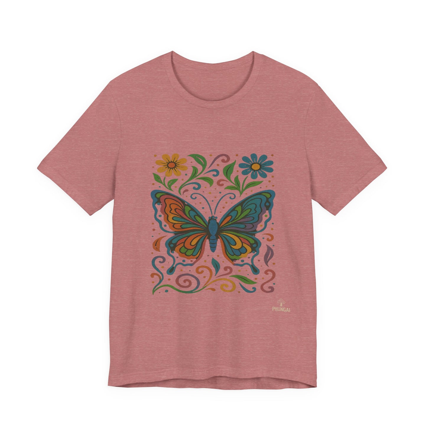 Butterfly Floral Unisex Tee: Vibrant Nature-Inspired T-Shirt for Nature Lovers, Gift for Birthdays, Mother's Day, Eco-Friendly Apparel