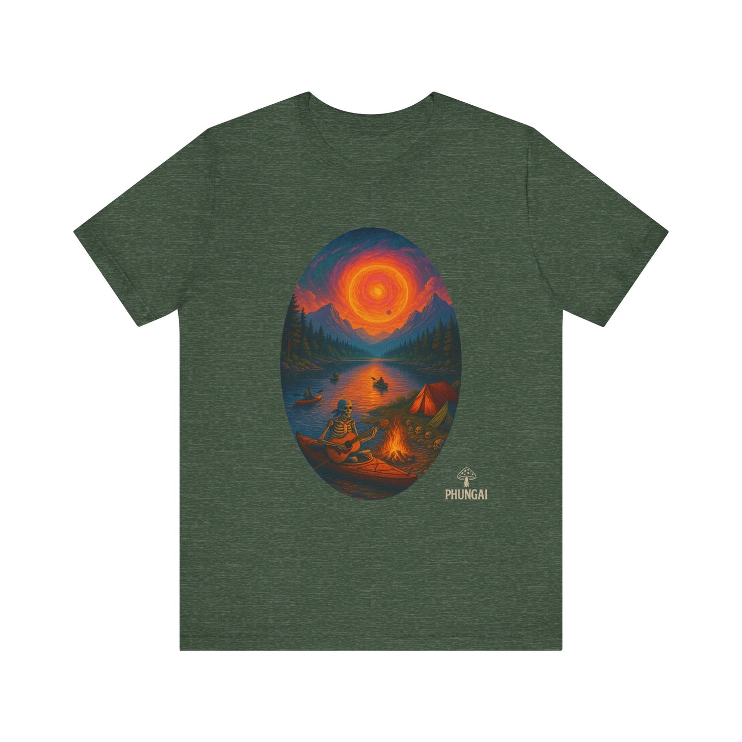 Sunset Adventure Unisex Jersey Tee | Camping Shirt, Outdoor Apparel, Nature Lover Gift, Festival Wear, Summer Top