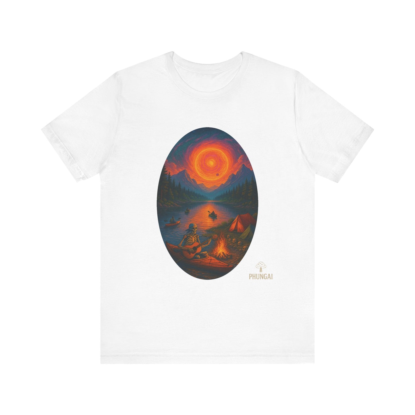 Sunset Adventure Unisex Jersey Tee | Camping Shirt, Outdoor Apparel, Nature Lover Gift, Festival Wear, Summer Top