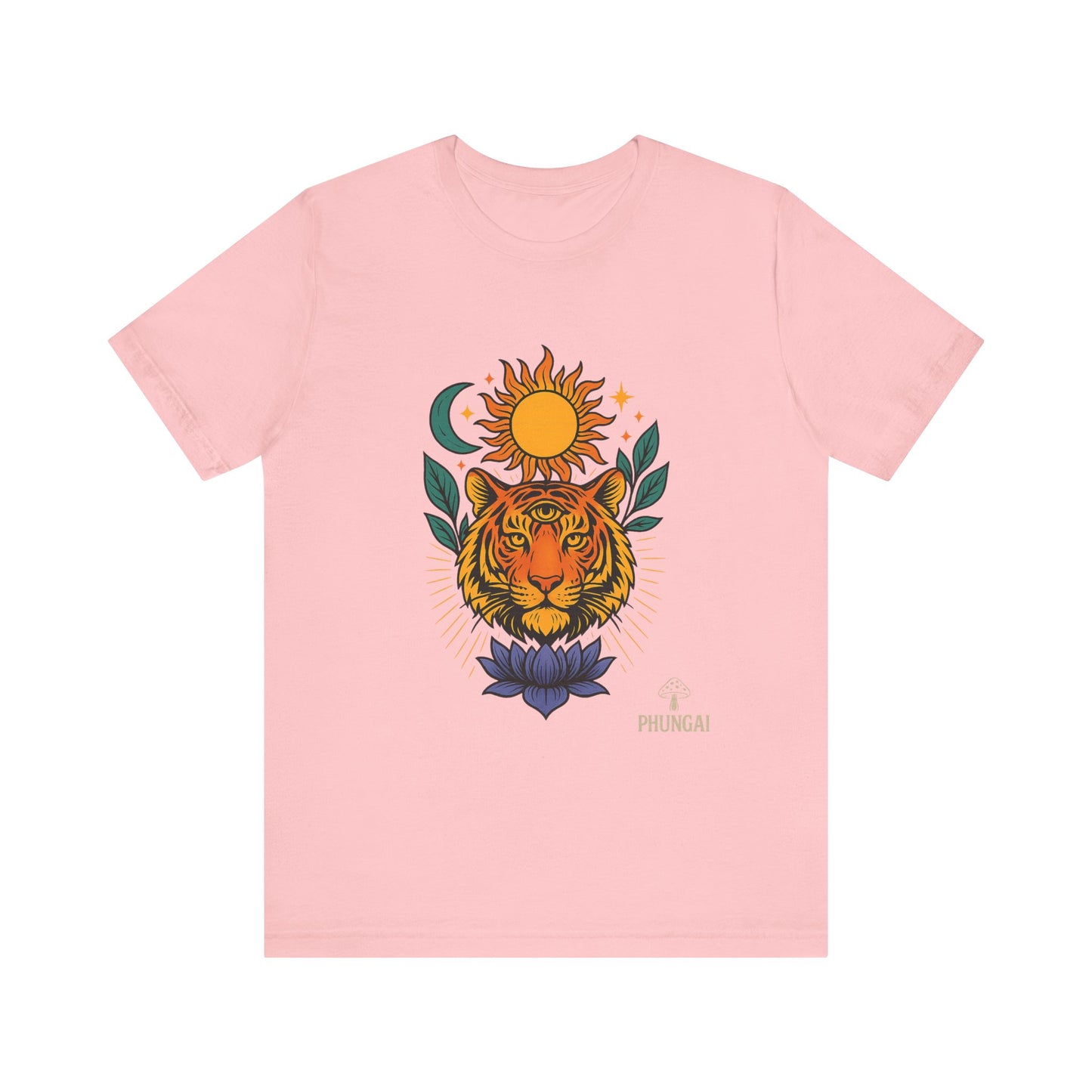 Tiger Sun & Moon Tee, Unisex Graphic Shirt, Zodiac Tee, Nature Lover Gift, Festival Apparel, Boho Style T-Shirt