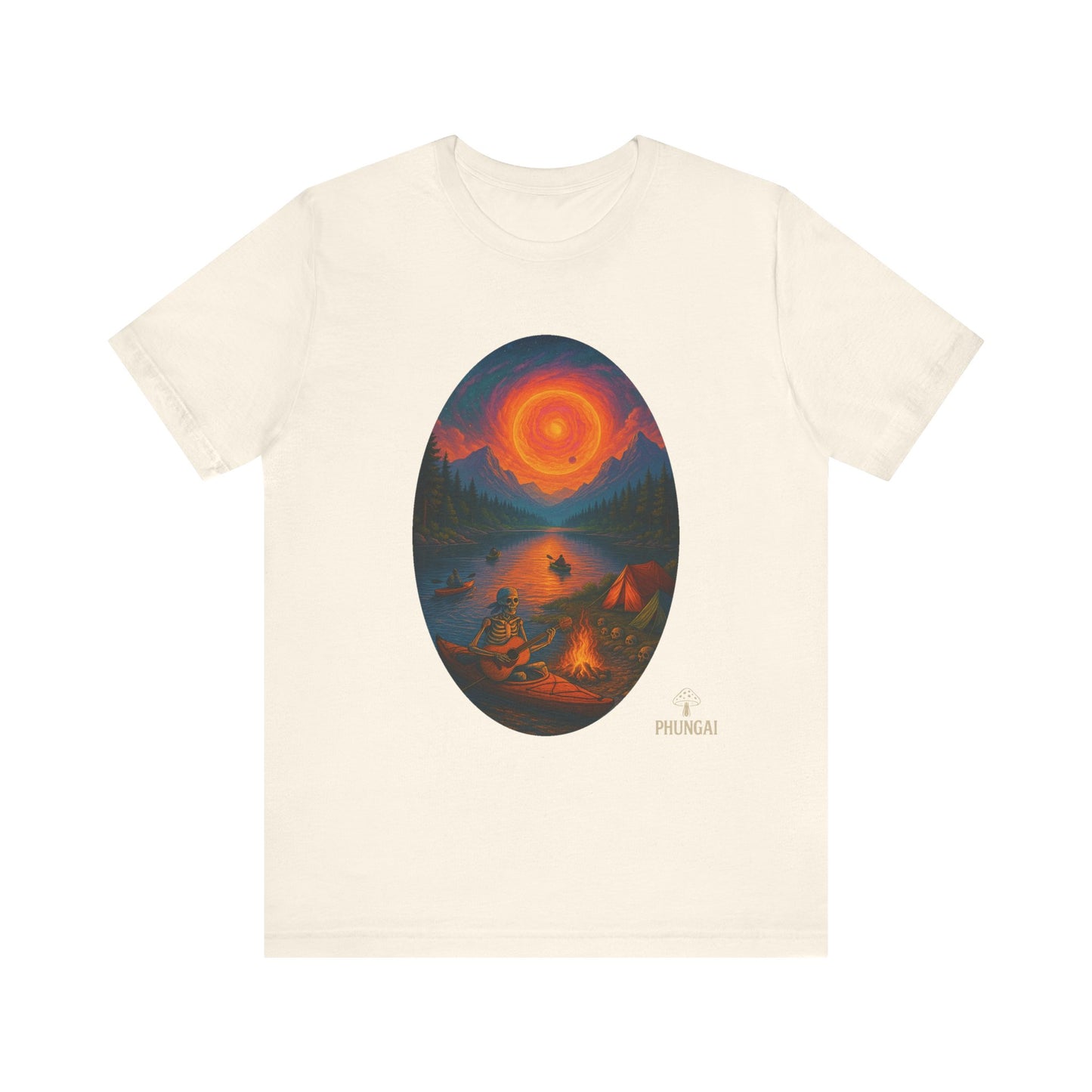 Sunset Adventure Unisex Jersey Tee | Camping Shirt, Outdoor Apparel, Nature Lover Gift, Festival Wear, Summer Top