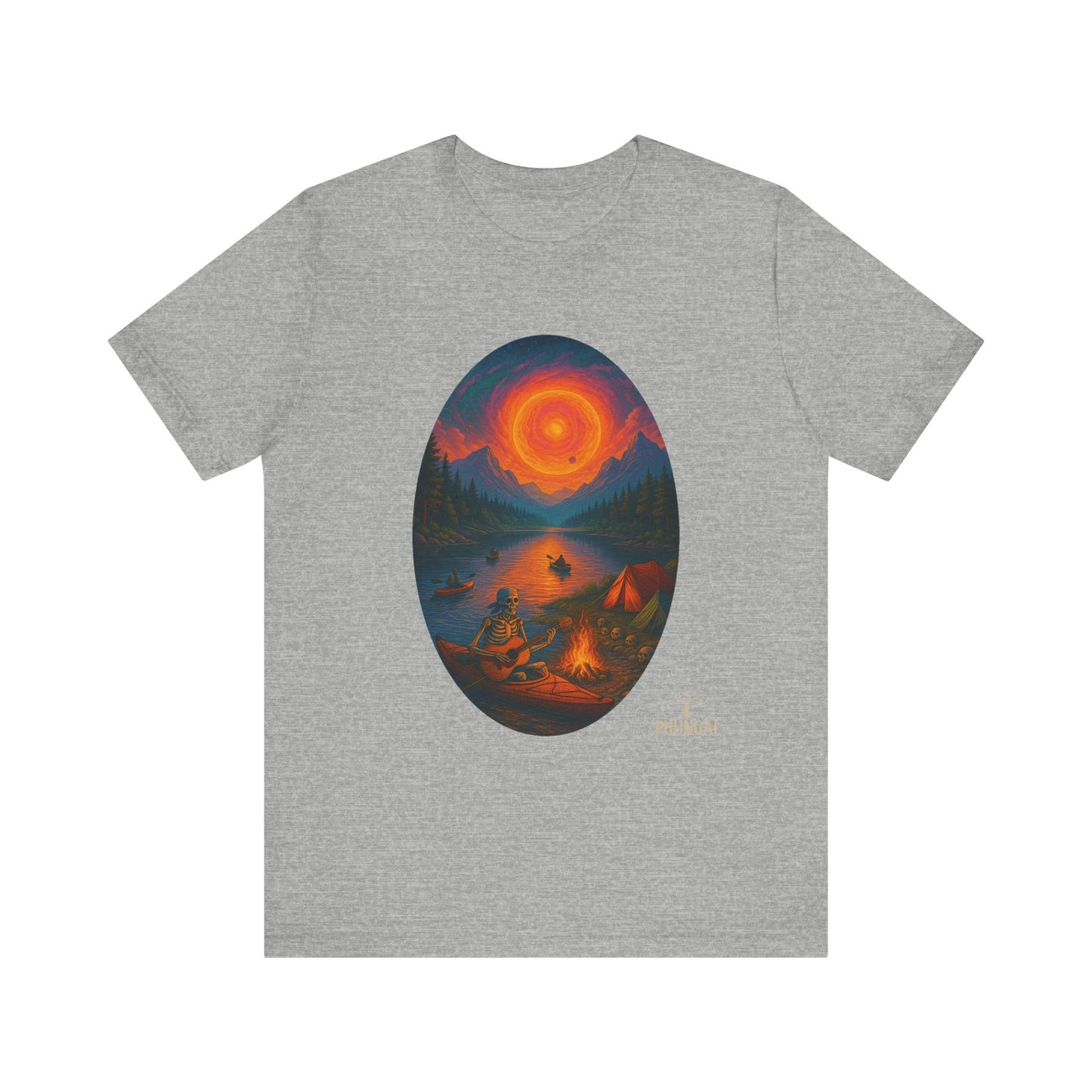 Sunset Adventure Unisex Jersey Tee | Camping Shirt, Outdoor Apparel, Nature Lover Gift, Festival Wear, Summer Top