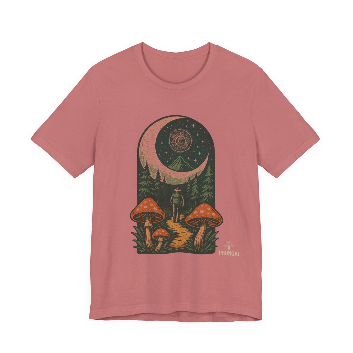 Moonlit Adventure Graphic Tee, Dreamy Unisex Tee, Nature Lover's Shirt, Gifts for Stargazers, Casual Wear, Cozy Summer Top