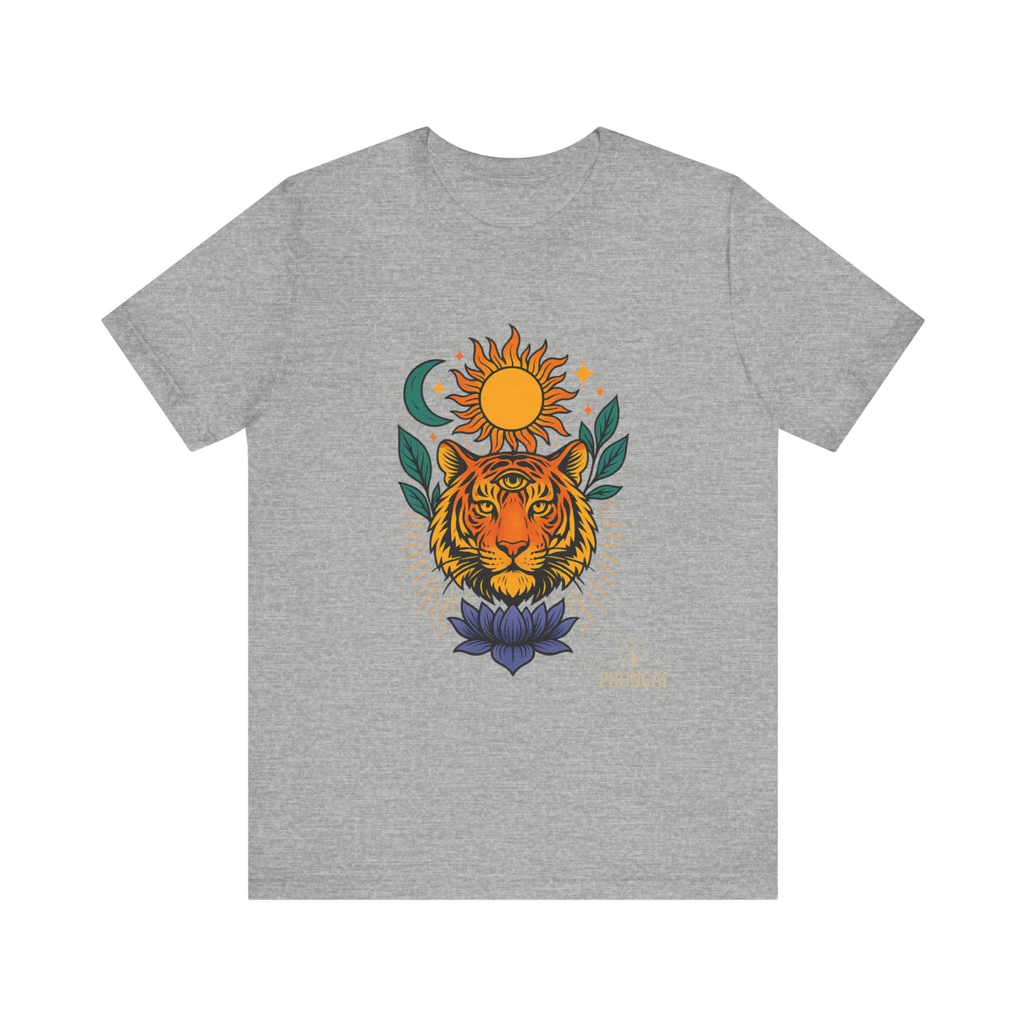Tiger Sun & Moon Tee, Unisex Graphic Shirt, Zodiac Tee, Nature Lover Gift, Festival Apparel, Boho Style T-Shirt