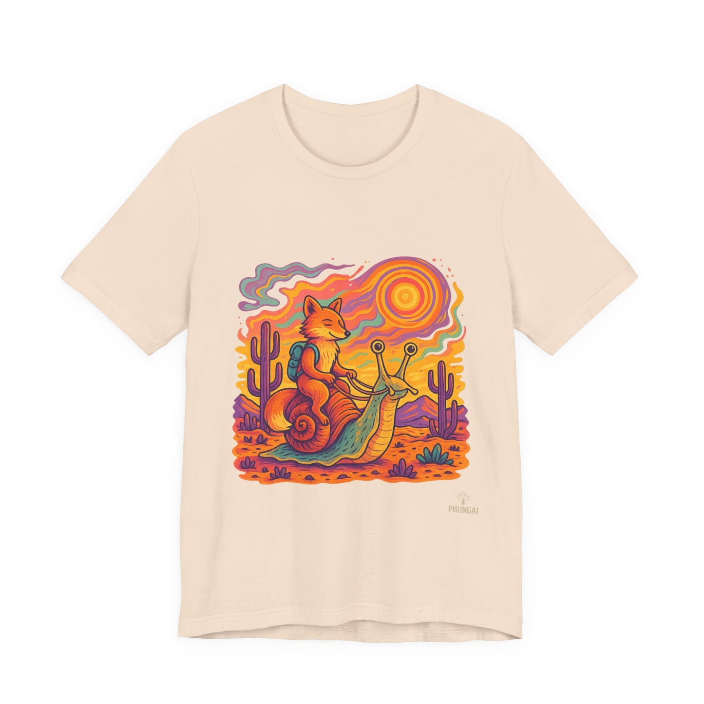 Colorful Retro Snail Tee, Fun Cat Shirt, Unisex Summer T-Shirt, Quirky Gift for Animal Lovers, Boho Style Top, Ideal for Festivals