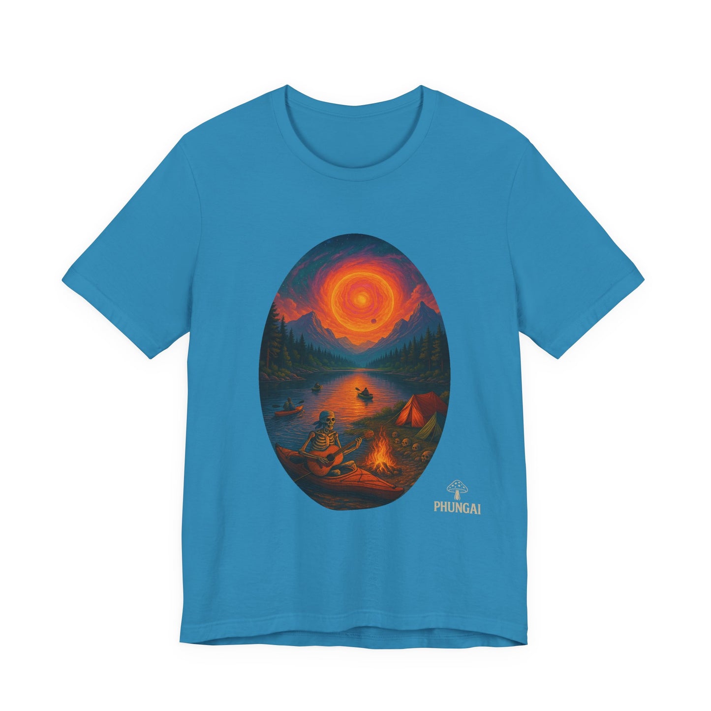 Sunset Adventure Unisex Jersey Tee | Camping Shirt, Outdoor Apparel, Nature Lover Gift, Festival Wear, Summer Top