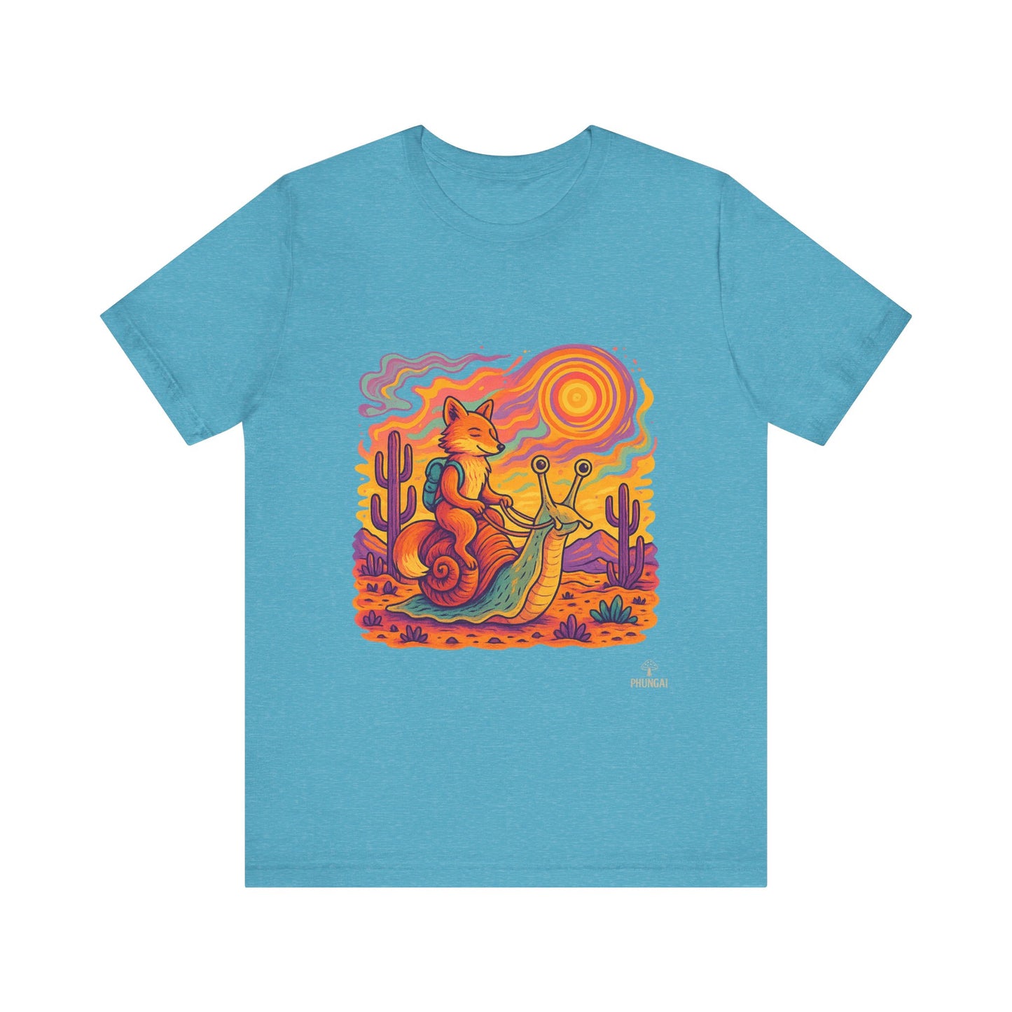 Colorful Retro Snail Tee, Fun Cat Shirt, Unisex Summer T-Shirt, Quirky Gift for Animal Lovers, Boho Style Top, Ideal for Festivals