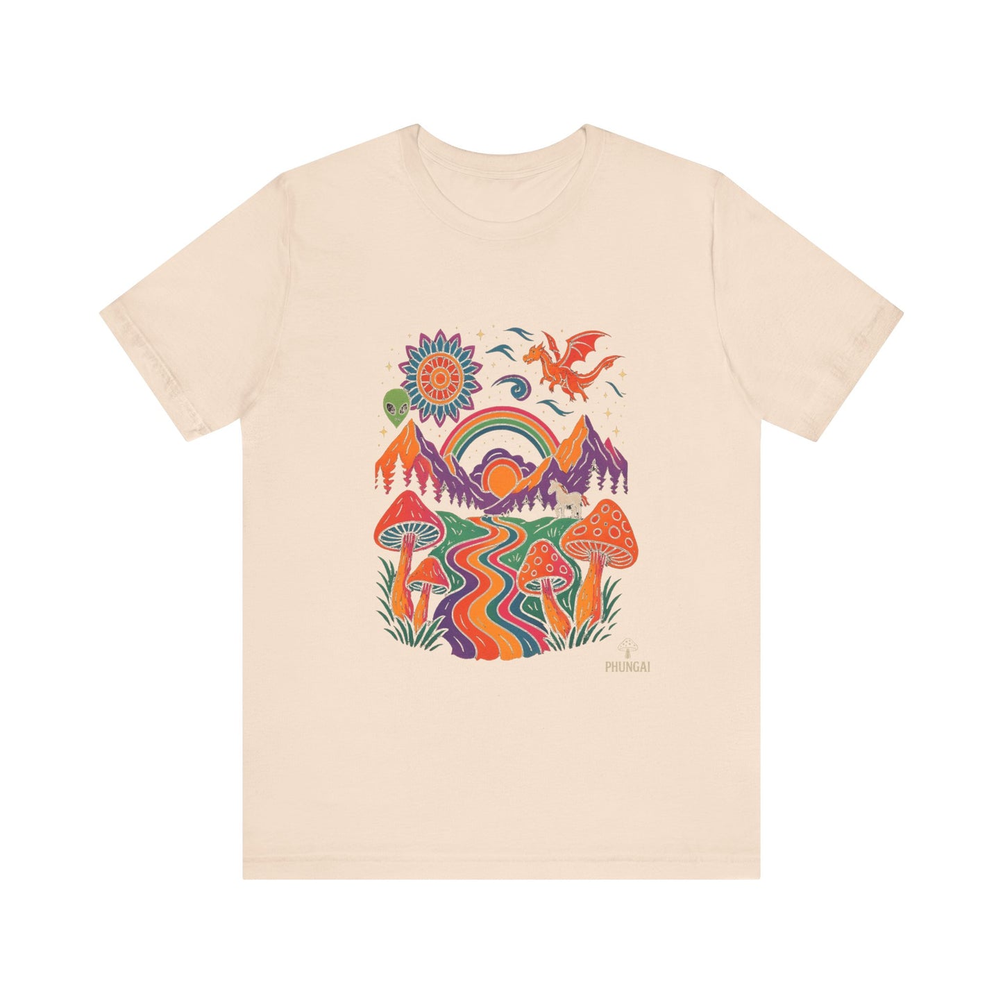 Bohemian Nature Tee - Colorful Landscape Art, Unisex T-Shirt, Gift for Nature Lovers, Casual Wear, Summer Festivals
