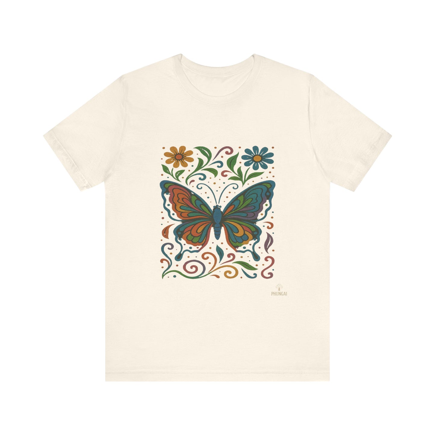 Butterfly Floral Unisex Tee: Vibrant Nature-Inspired T-Shirt for Nature Lovers, Gift for Birthdays, Mother's Day, Eco-Friendly Apparel