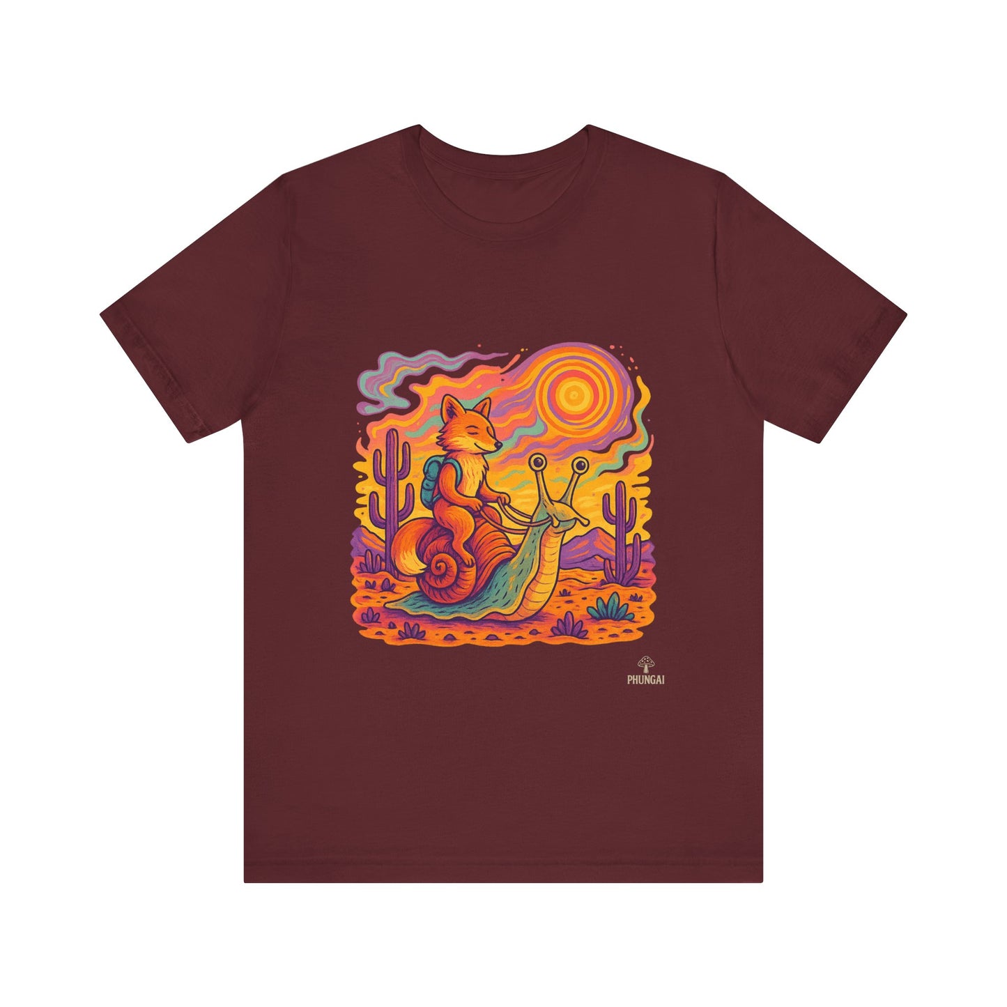 Colorful Retro Snail Tee, Fun Cat Shirt, Unisex Summer T-Shirt, Quirky Gift for Animal Lovers, Boho Style Top, Ideal for Festivals