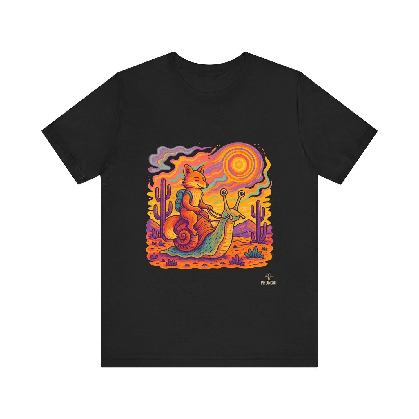 Colorful Retro Snail Tee, Fun Cat Shirt, Unisex Summer T-Shirt, Quirky Gift for Animal Lovers, Boho Style Top, Ideal for Festivals