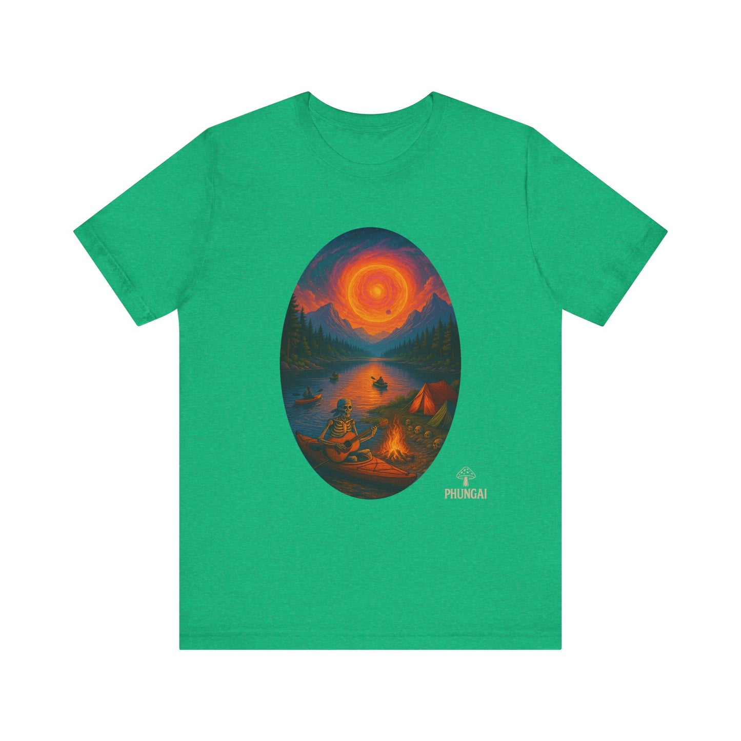 Sunset Adventure Unisex Jersey Tee | Camping Shirt, Outdoor Apparel, Nature Lover Gift, Festival Wear, Summer Top