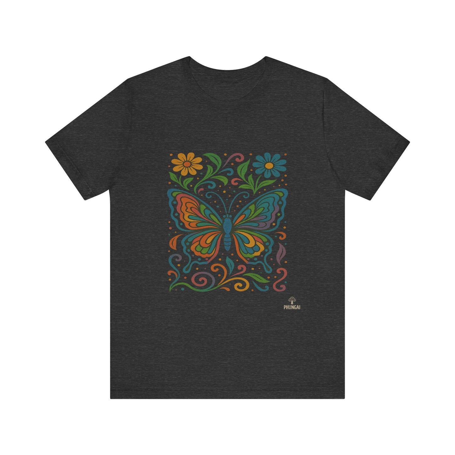 Butterfly Floral Unisex Tee: Vibrant Nature-Inspired T-Shirt for Nature Lovers, Gift for Birthdays, Mother's Day, Eco-Friendly Apparel