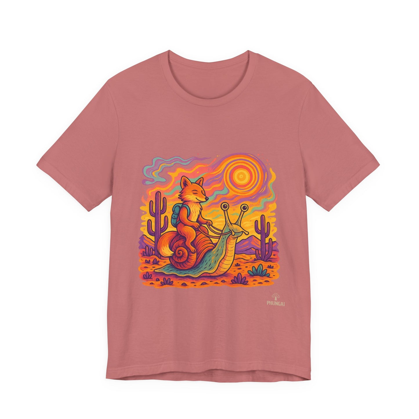 Colorful Retro Snail Tee, Fun Cat Shirt, Unisex Summer T-Shirt, Quirky Gift for Animal Lovers, Boho Style Top, Ideal for Festivals