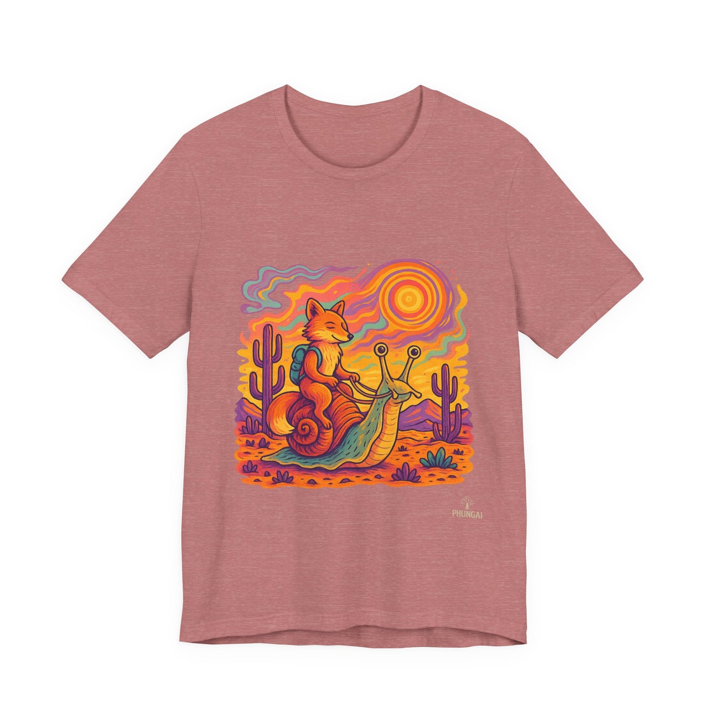 Colorful Retro Snail Tee, Fun Cat Shirt, Unisex Summer T-Shirt, Quirky Gift for Animal Lovers, Boho Style Top, Ideal for Festivals