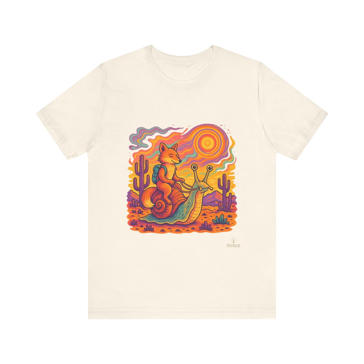 Colorful Retro Snail Tee, Fun Cat Shirt, Unisex Summer T-Shirt, Quirky Gift for Animal Lovers, Boho Style Top, Ideal for Festivals