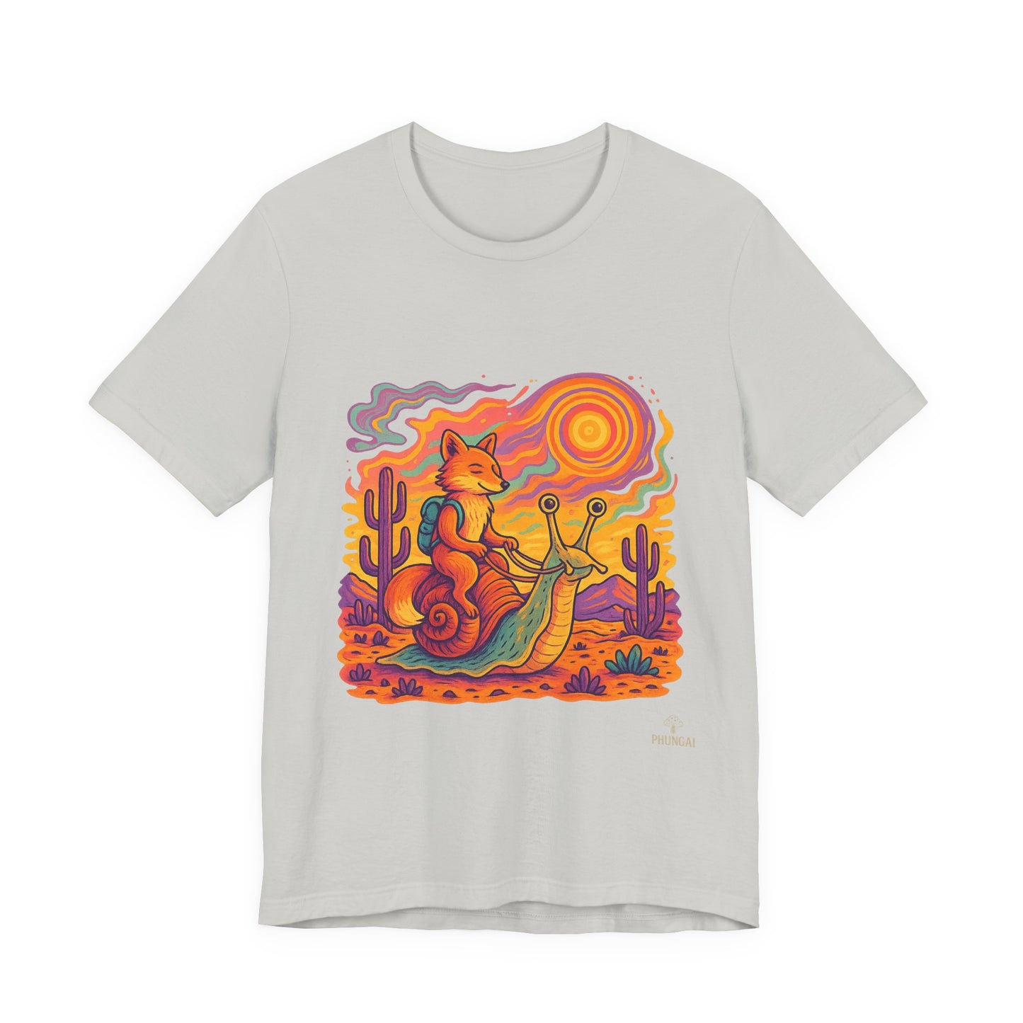 Colorful Retro Snail Tee, Fun Cat Shirt, Unisex Summer T-Shirt, Quirky Gift for Animal Lovers, Boho Style Top, Ideal for Festivals