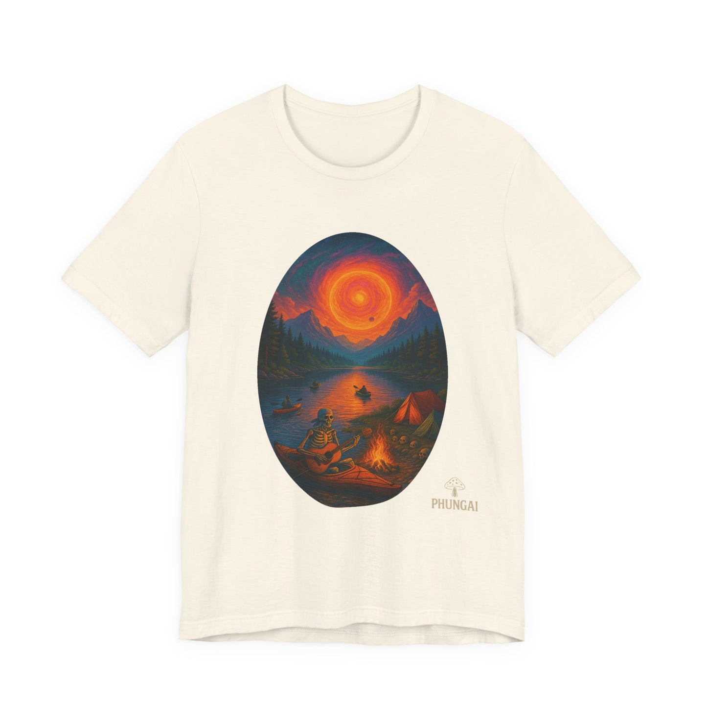 Sunset Adventure Unisex Jersey Tee | Camping Shirt, Outdoor Apparel, Nature Lover Gift, Festival Wear, Summer Top