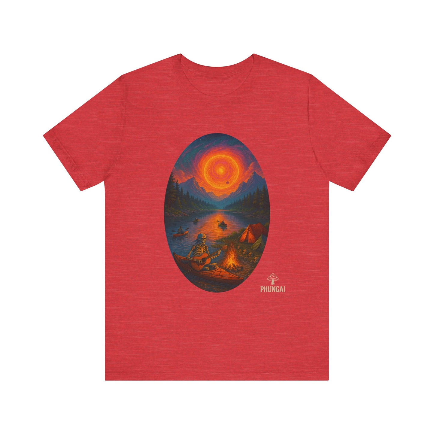 Sunset Adventure Unisex Jersey Tee | Camping Shirt, Outdoor Apparel, Nature Lover Gift, Festival Wear, Summer Top