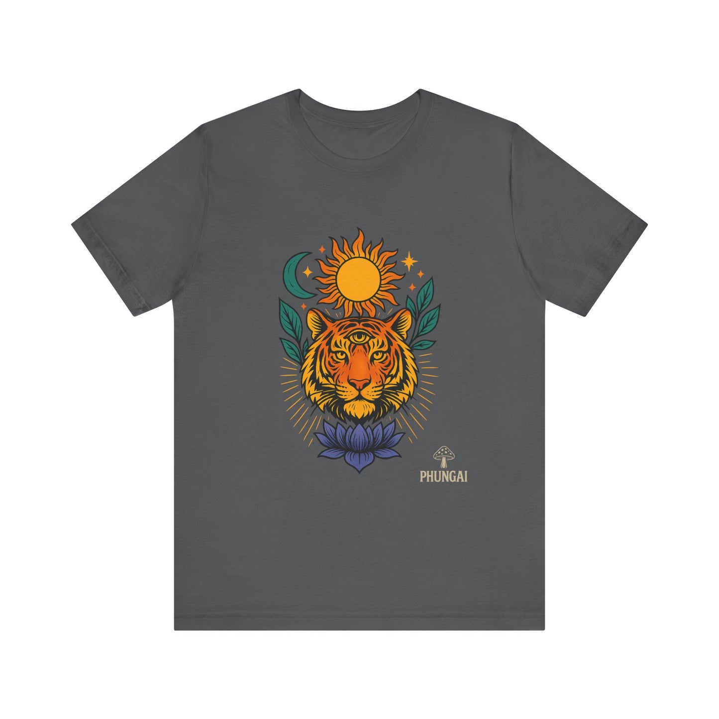 Tiger Sun & Moon Tee, Unisex Graphic Shirt, Zodiac Tee, Nature Lover Gift, Festival Apparel, Boho Style T-Shirt