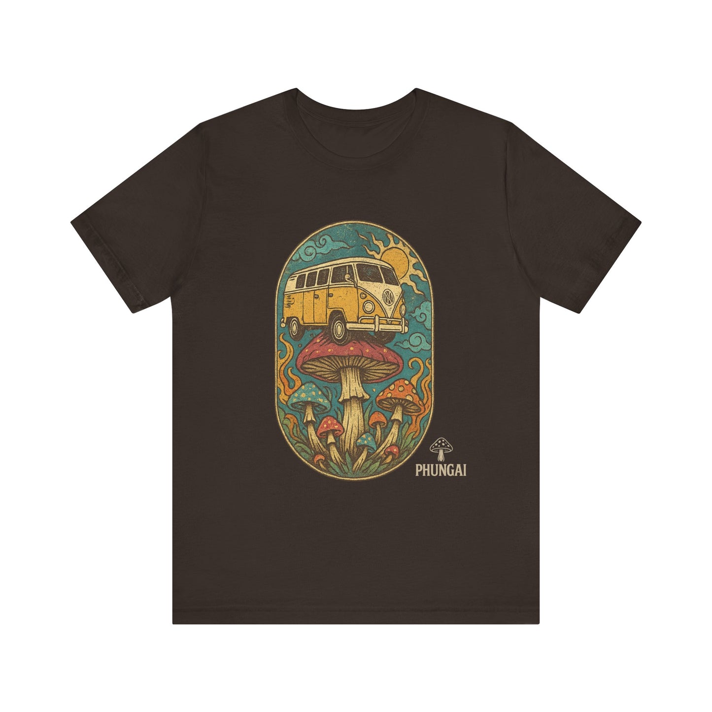 Vintage-Inspired Graphic Tee, Unisex Jersey Short Sleeve Tee, Boho Style T-Shirt, Nature Lover Gift, Psychedelic Art Shirt, Retro Van Design