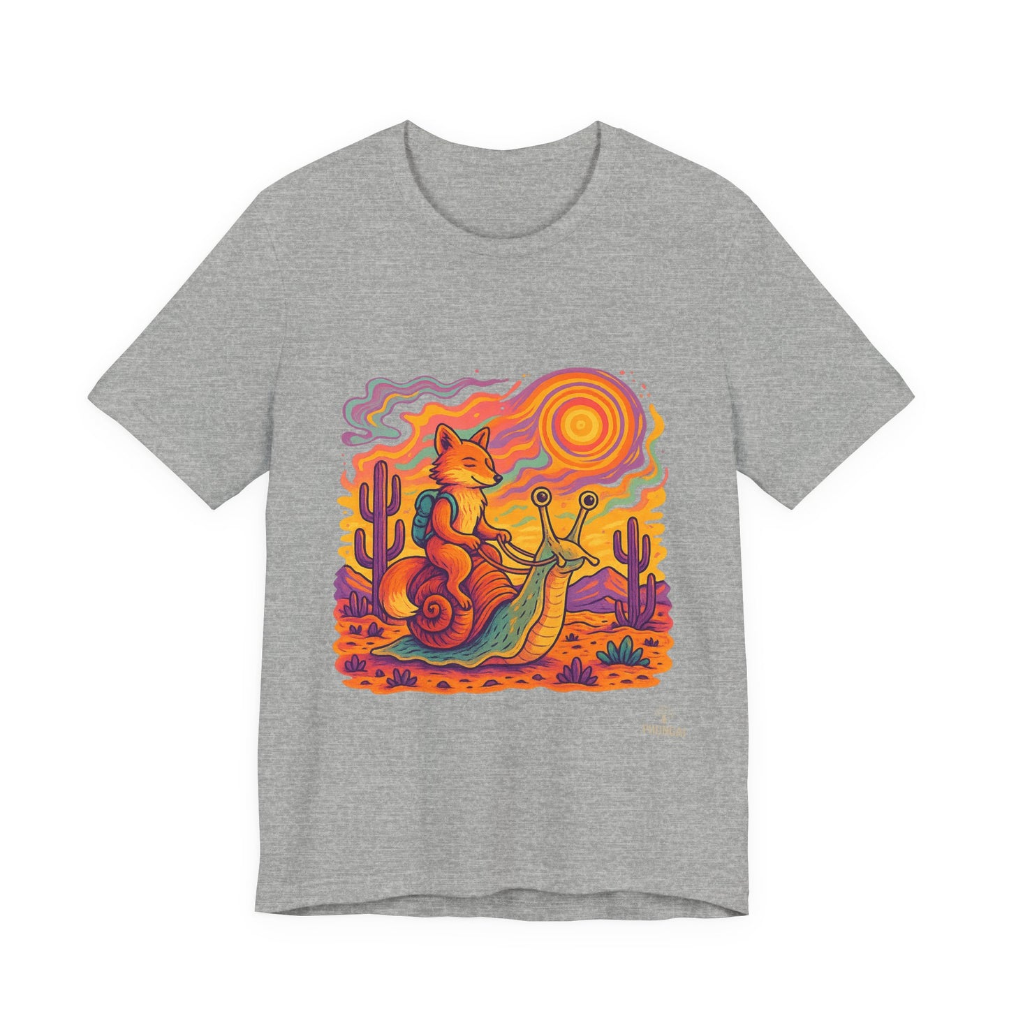 Colorful Retro Snail Tee, Fun Cat Shirt, Unisex Summer T-Shirt, Quirky Gift for Animal Lovers, Boho Style Top, Ideal for Festivals