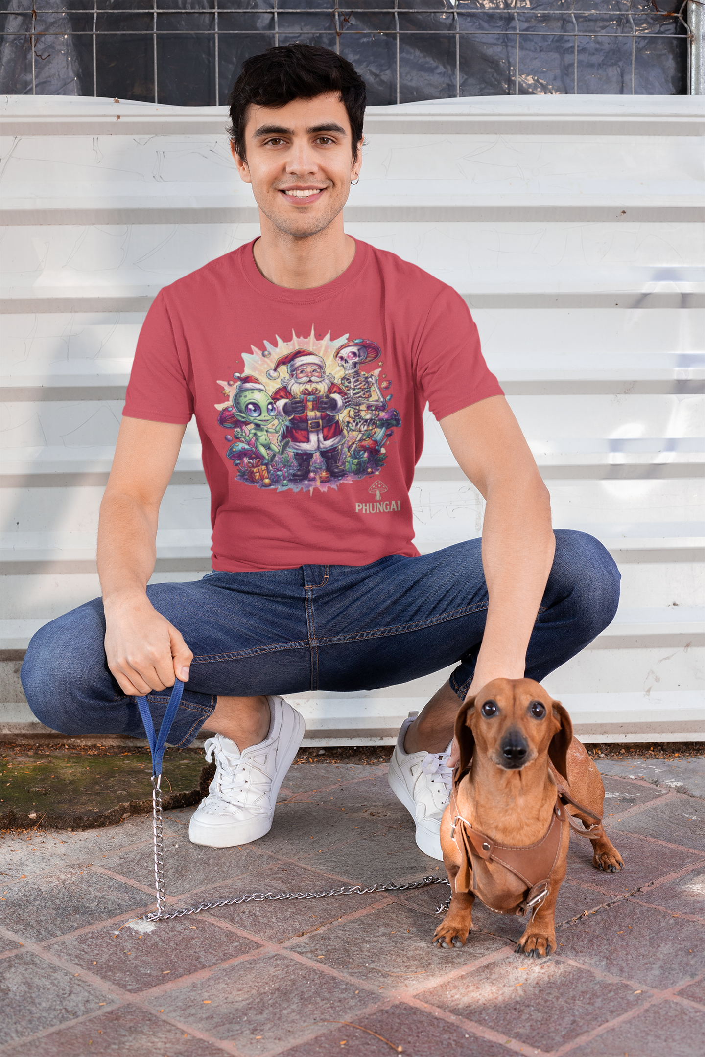 Santa and Aliens Christmas Tee — Festive Sci‑Fi Holiday T-Shirt