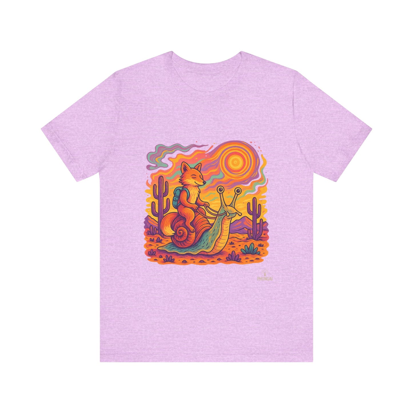 Colorful Retro Snail Tee, Fun Cat Shirt, Unisex Summer T-Shirt, Quirky Gift for Animal Lovers, Boho Style Top, Ideal for Festivals