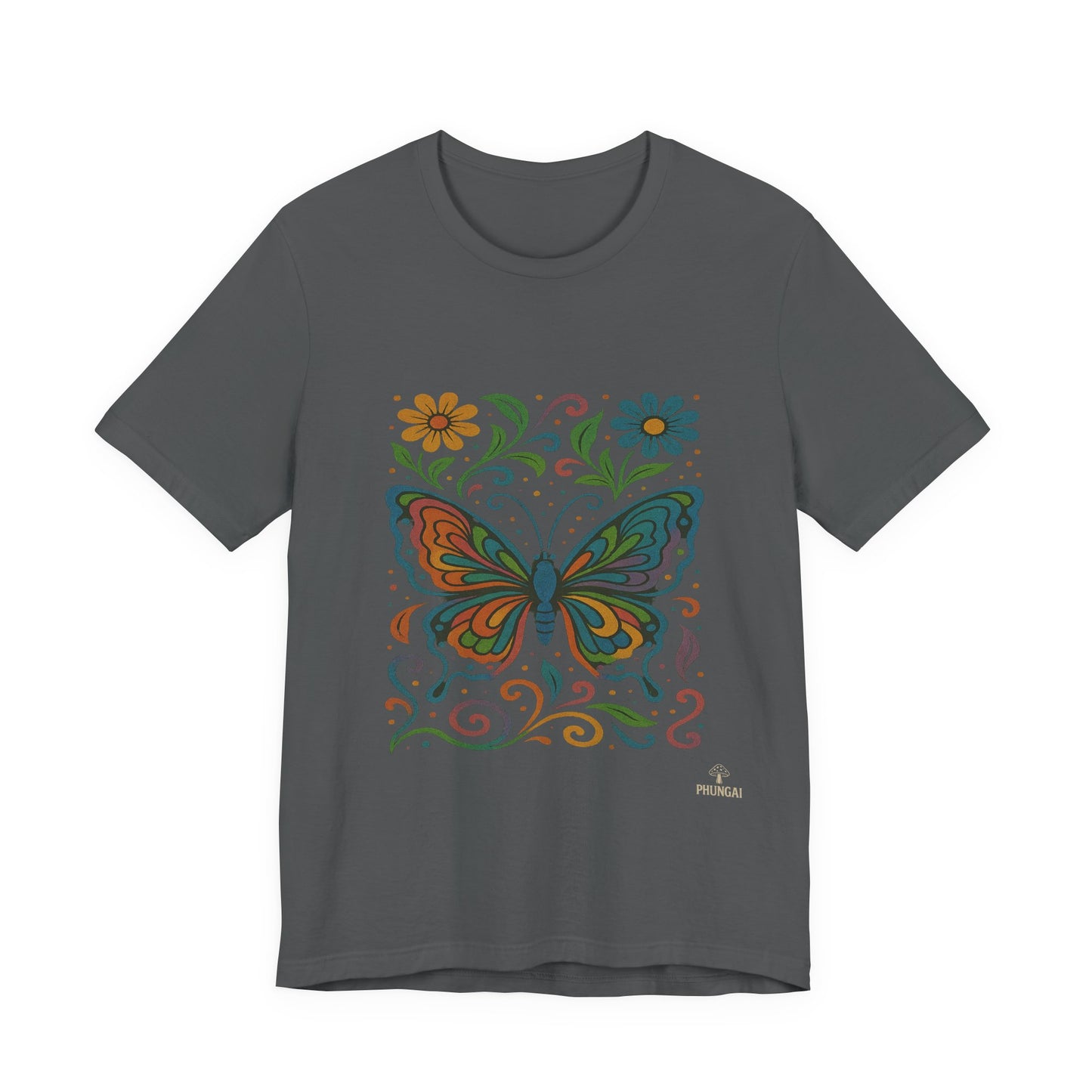 Butterfly Floral Unisex Tee: Vibrant Nature-Inspired T-Shirt for Nature Lovers, Gift for Birthdays, Mother's Day, Eco-Friendly Apparel