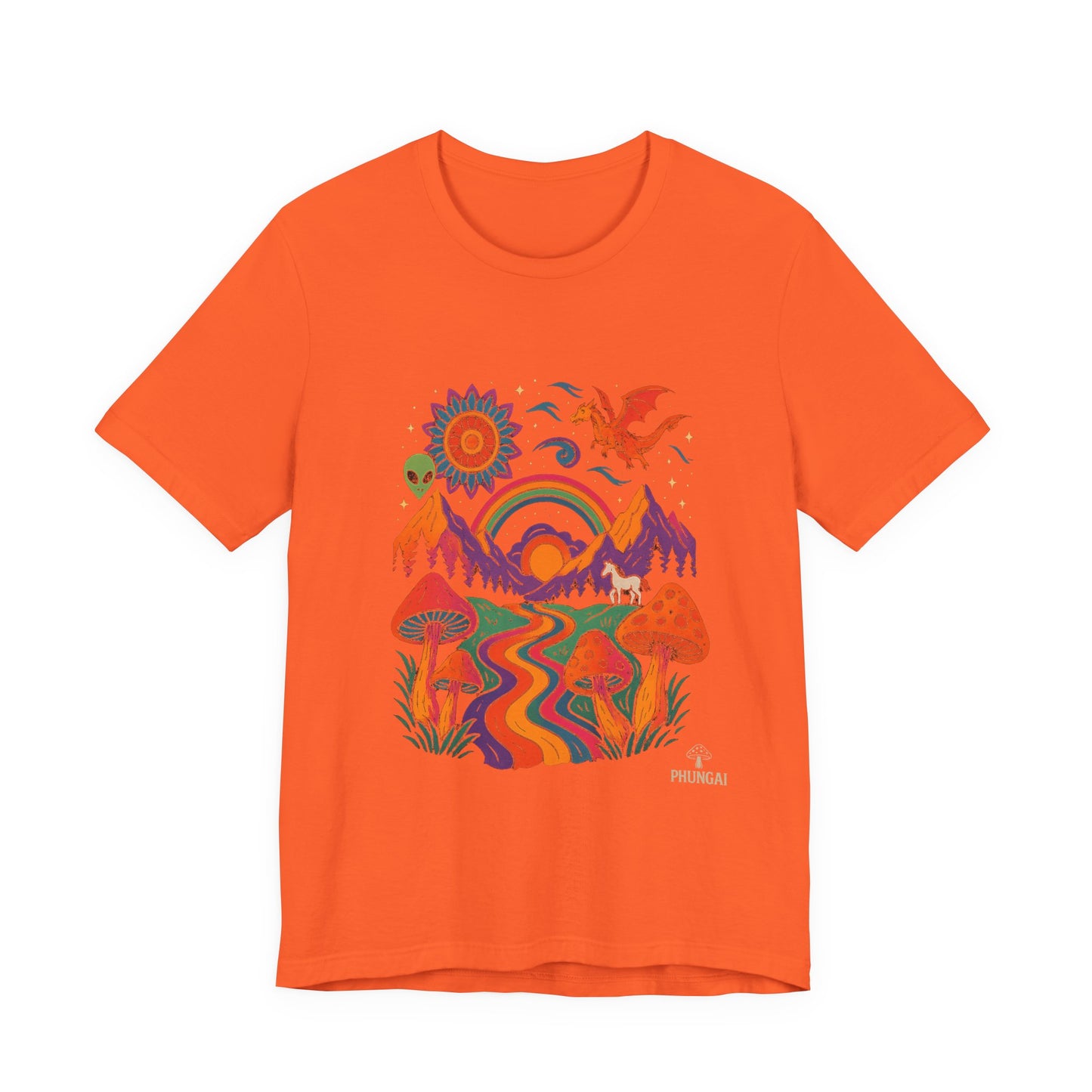 Bohemian Nature Tee - Colorful Landscape Art, Unisex T-Shirt, Gift for Nature Lovers, Casual Wear, Summer Festivals