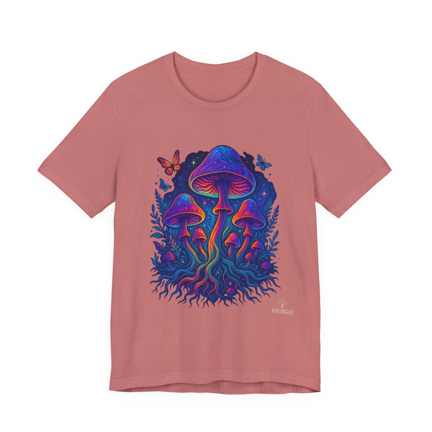 Mystical Mushroom Tee | Unisex Jersey Short Sleeve Shirt, Bohemian T-Shirt, Nature Lover Gift, Psychedelic Art Tee, Festival Apparel