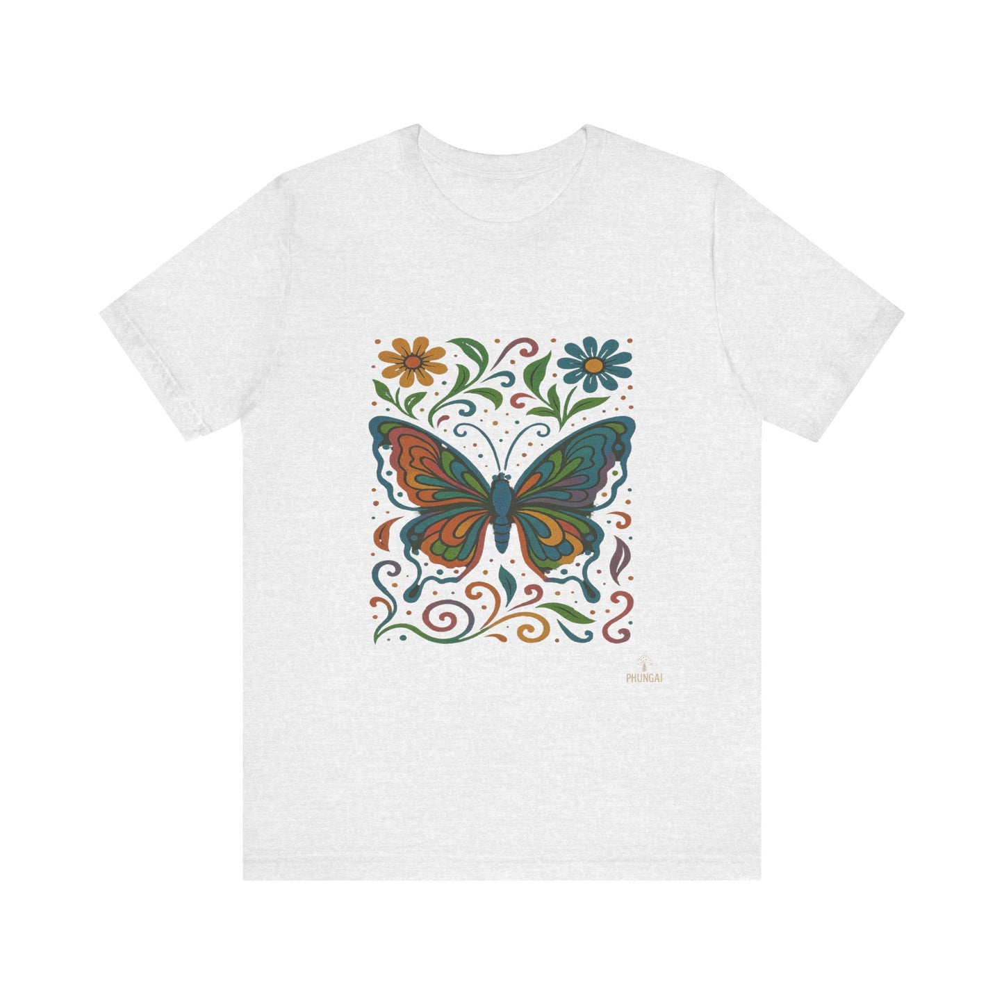 Butterfly Floral Unisex Tee: Vibrant Nature-Inspired T-Shirt for Nature Lovers, Gift for Birthdays, Mother's Day, Eco-Friendly Apparel