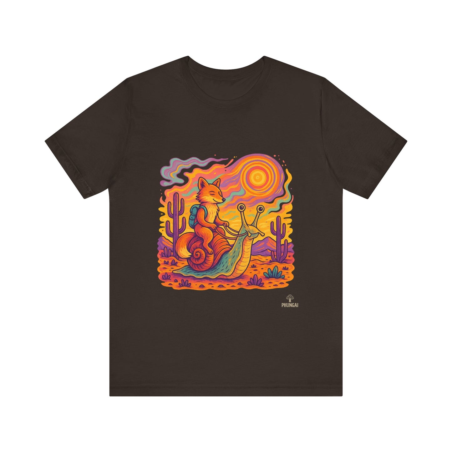 Colorful Retro Snail Tee, Fun Cat Shirt, Unisex Summer T-Shirt, Quirky Gift for Animal Lovers, Boho Style Top, Ideal for Festivals