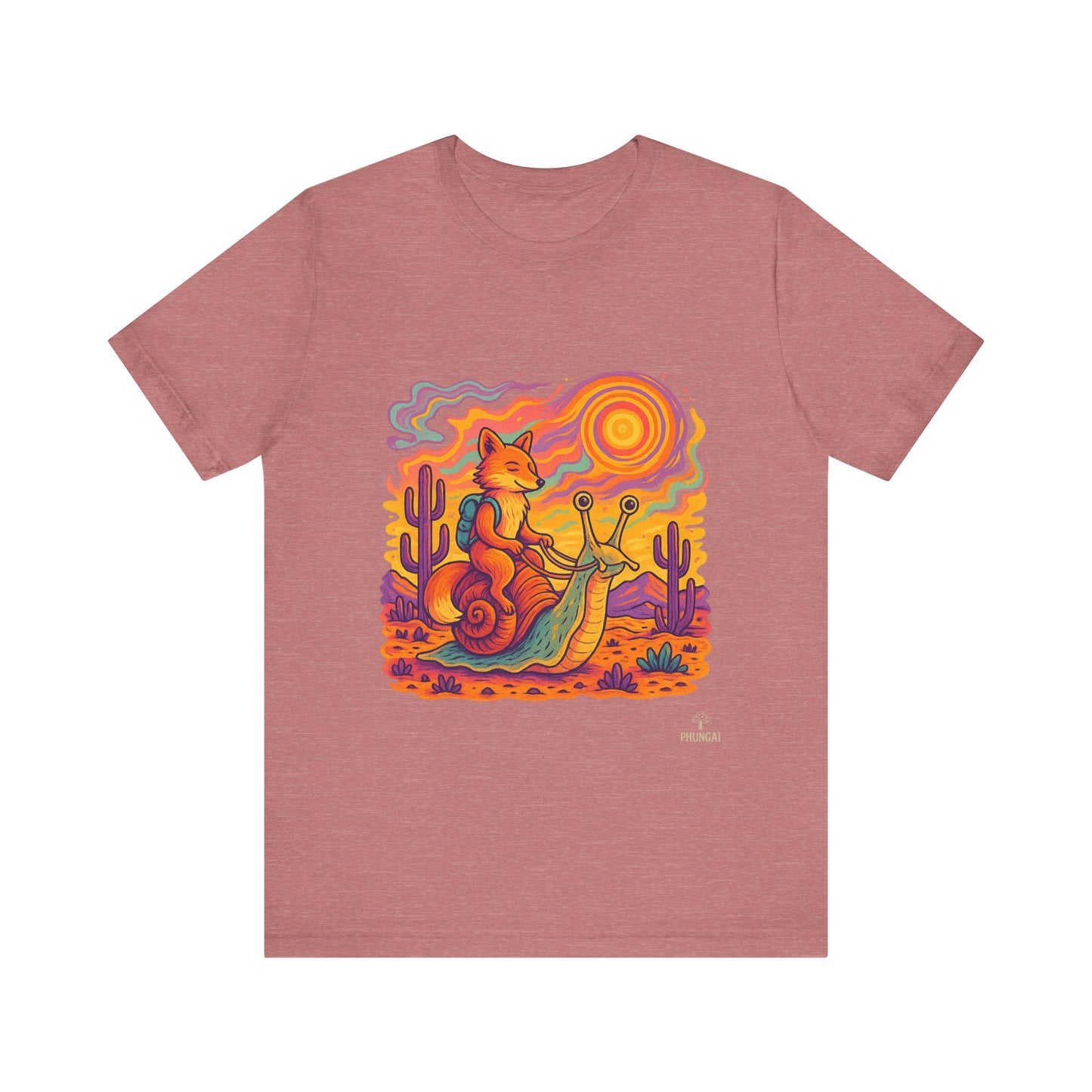 Colorful Retro Snail Tee, Fun Cat Shirt, Unisex Summer T-Shirt, Quirky Gift for Animal Lovers, Boho Style Top, Ideal for Festivals