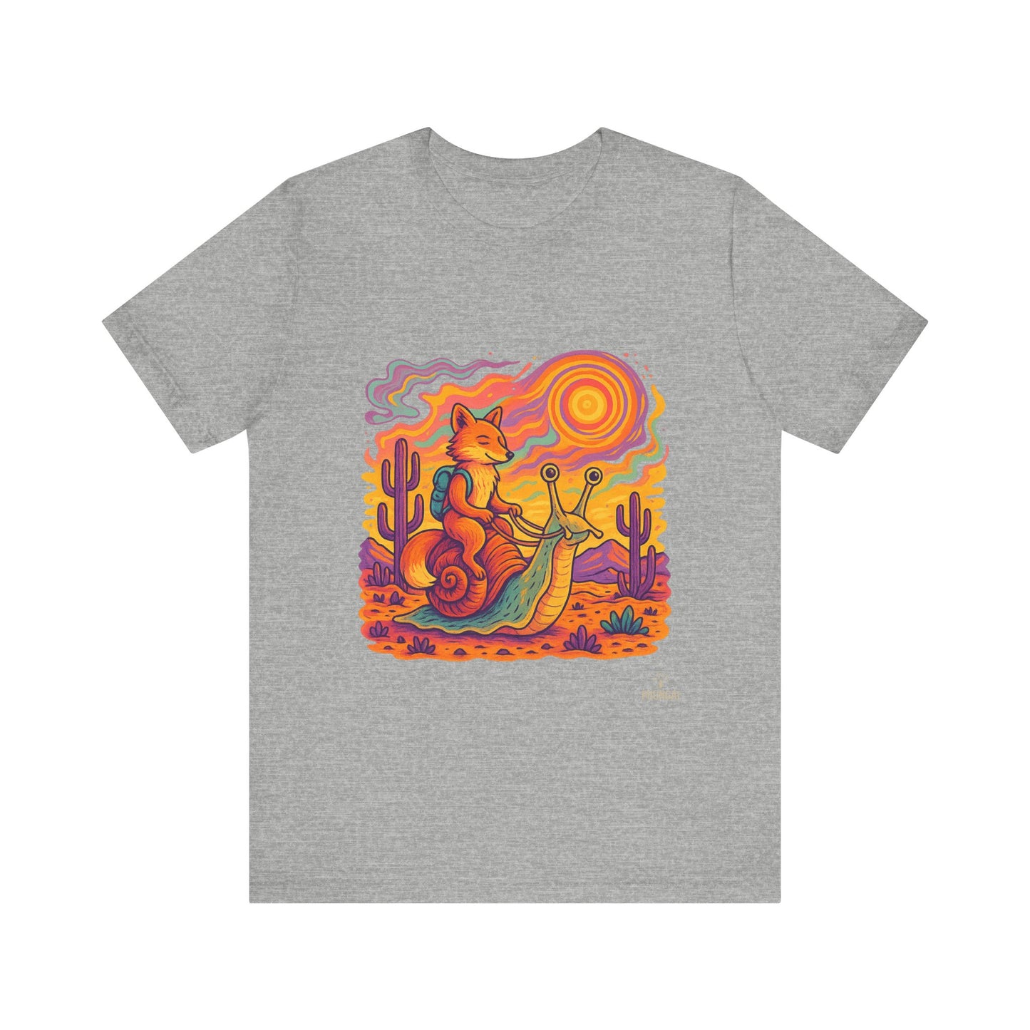 Colorful Retro Snail Tee, Fun Cat Shirt, Unisex Summer T-Shirt, Quirky Gift for Animal Lovers, Boho Style Top, Ideal for Festivals