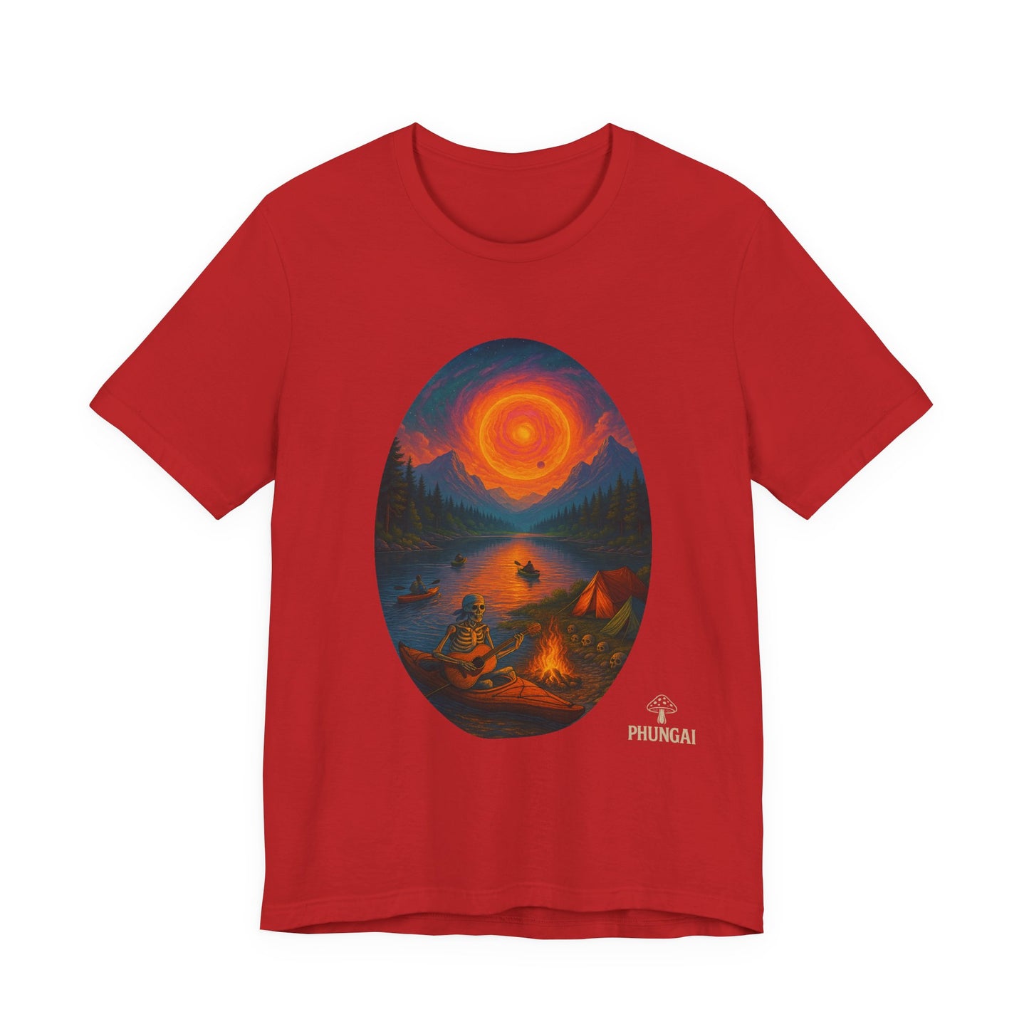 Sunset Adventure Unisex Jersey Tee | Camping Shirt, Outdoor Apparel, Nature Lover Gift, Festival Wear, Summer Top