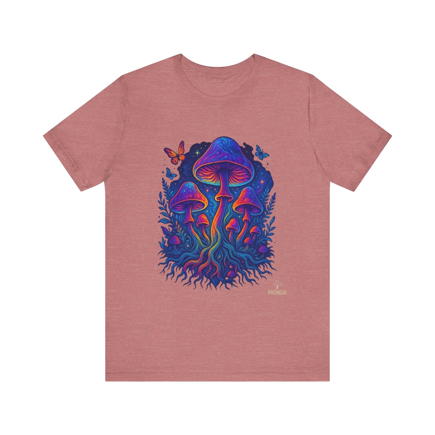 Mystical Mushroom Tee | Unisex Jersey Short Sleeve Shirt, Bohemian T-Shirt, Nature Lover Gift, Psychedelic Art Tee, Festival Apparel