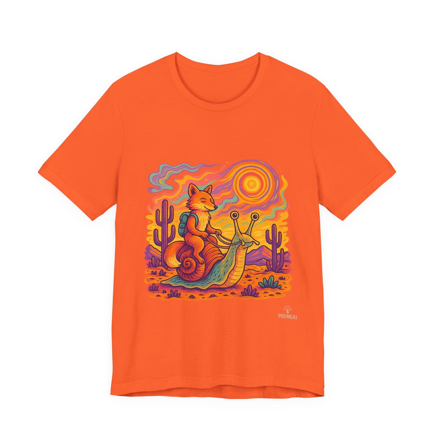 Colorful Retro Snail Tee, Fun Cat Shirt, Unisex Summer T-Shirt, Quirky Gift for Animal Lovers, Boho Style Top, Ideal for Festivals