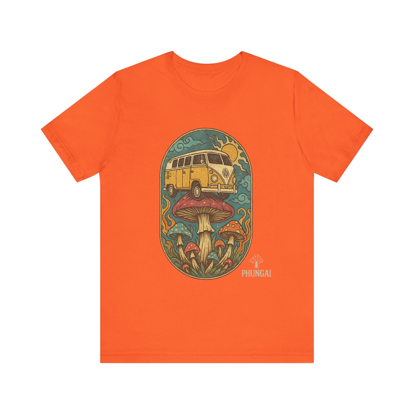 Vintage-Inspired Graphic Tee, Unisex Jersey Short Sleeve Tee, Boho Style T-Shirt, Nature Lover Gift, Psychedelic Art Shirt, Retro Van Design