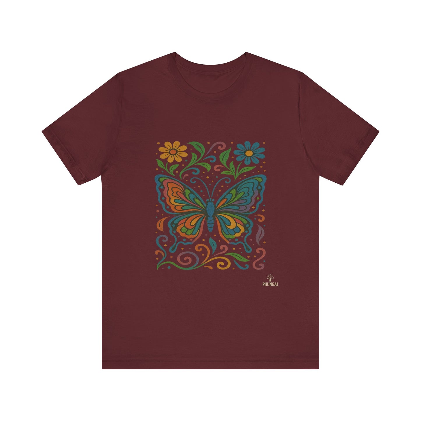 Butterfly Floral Unisex Tee: Vibrant Nature-Inspired T-Shirt for Nature Lovers, Gift for Birthdays, Mother's Day, Eco-Friendly Apparel