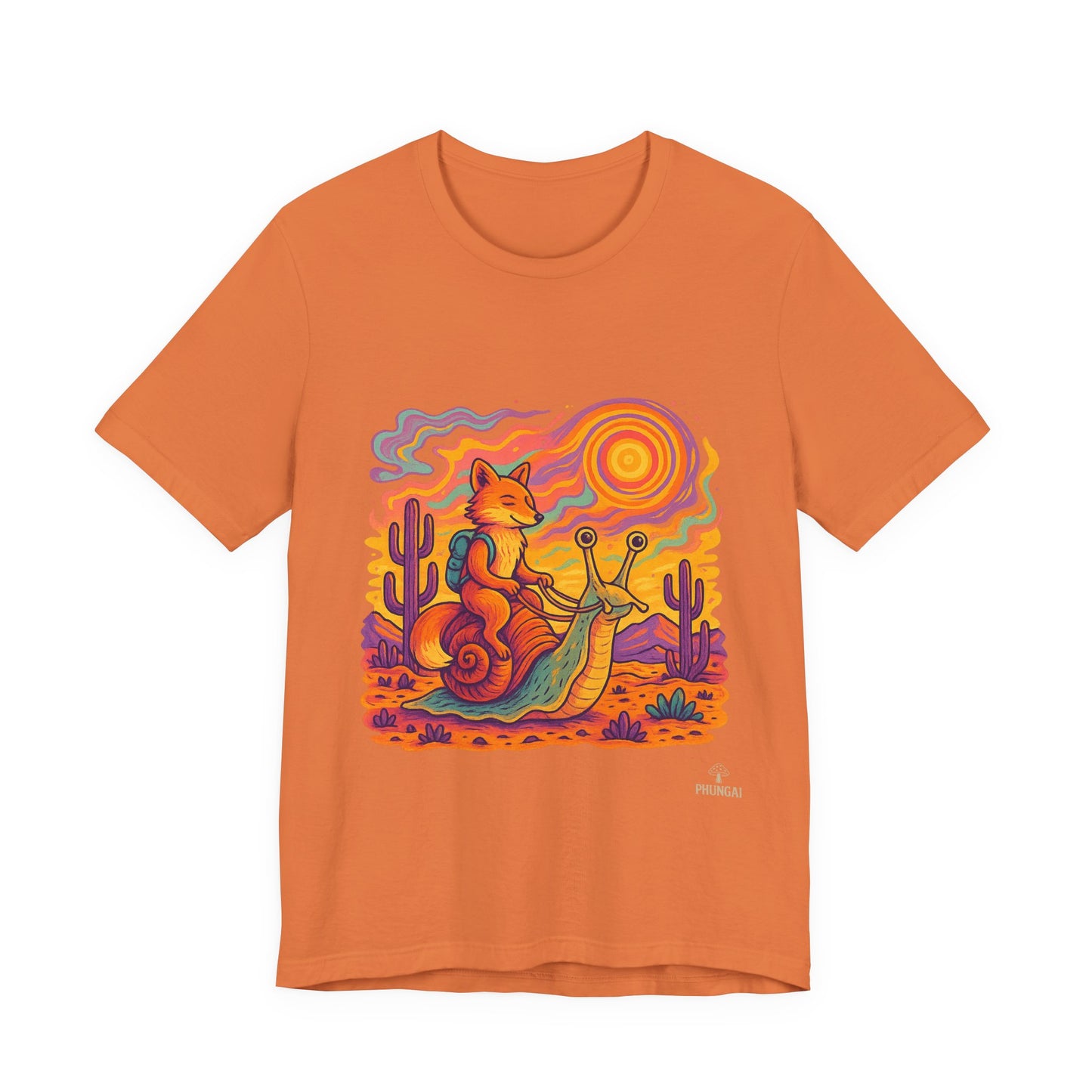 Colorful Retro Snail Tee, Fun Cat Shirt, Unisex Summer T-Shirt, Quirky Gift for Animal Lovers, Boho Style Top, Ideal for Festivals