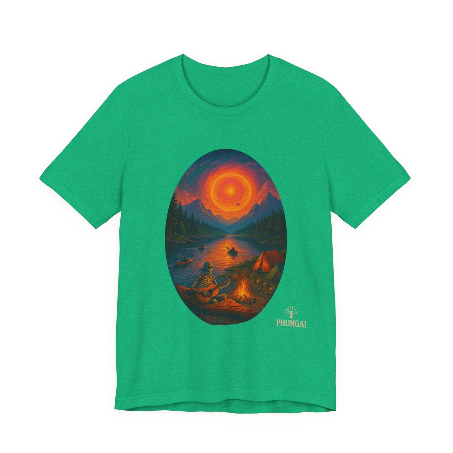 Sunset Adventure Unisex Jersey Tee | Camping Shirt, Outdoor Apparel, Nature Lover Gift, Festival Wear, Summer Top