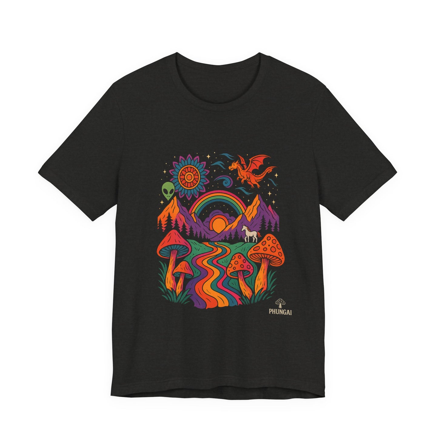Bohemian Nature Tee - Colorful Landscape Art, Unisex T-Shirt, Gift for Nature Lovers, Casual Wear, Summer Festivals