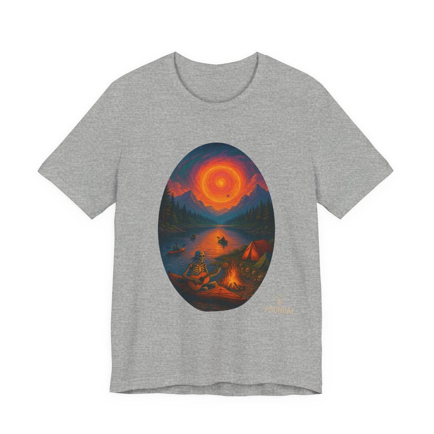 Sunset Adventure Unisex Jersey Tee | Camping Shirt, Outdoor Apparel, Nature Lover Gift, Festival Wear, Summer Top
