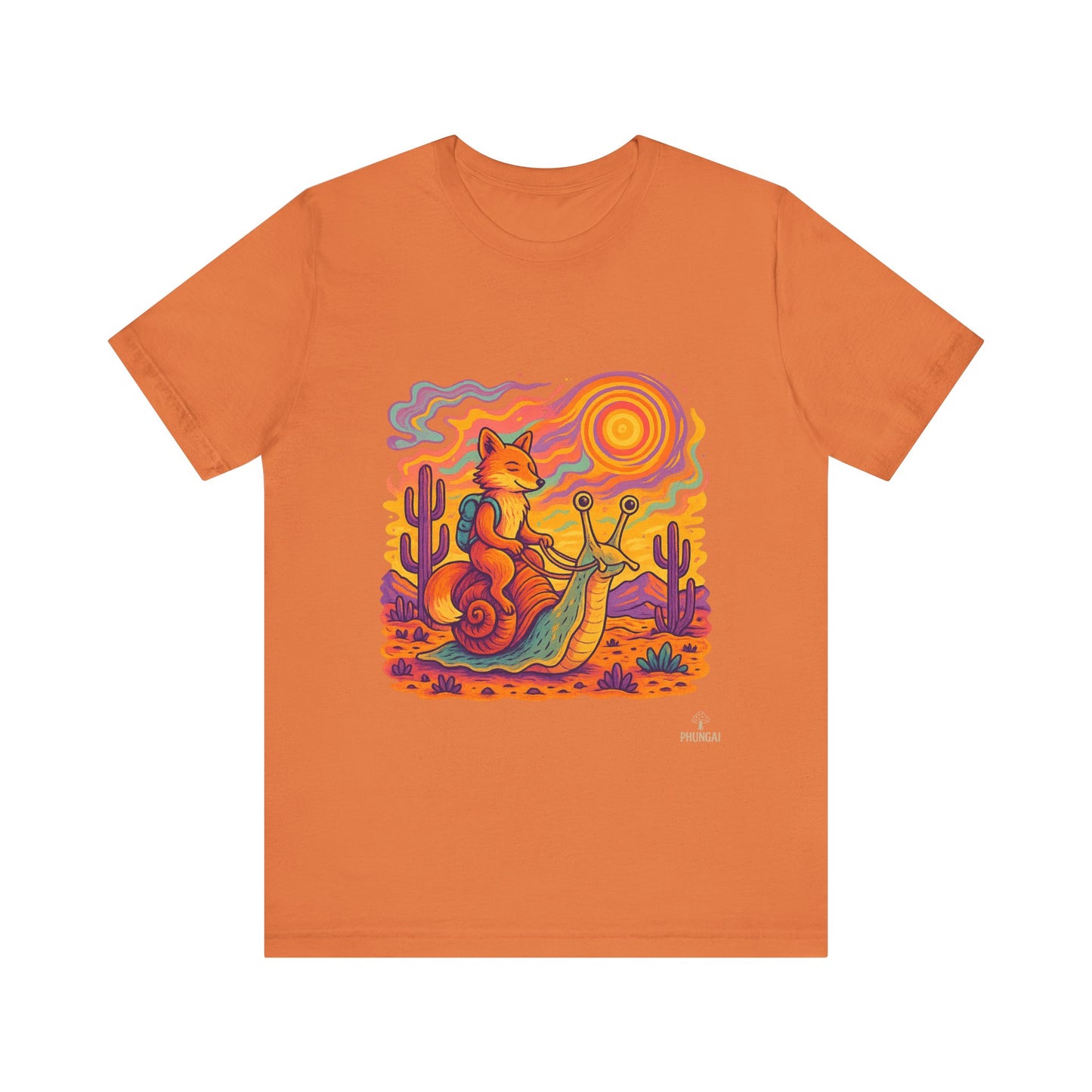 Colorful Retro Snail Tee, Fun Cat Shirt, Unisex Summer T-Shirt, Quirky Gift for Animal Lovers, Boho Style Top, Ideal for Festivals