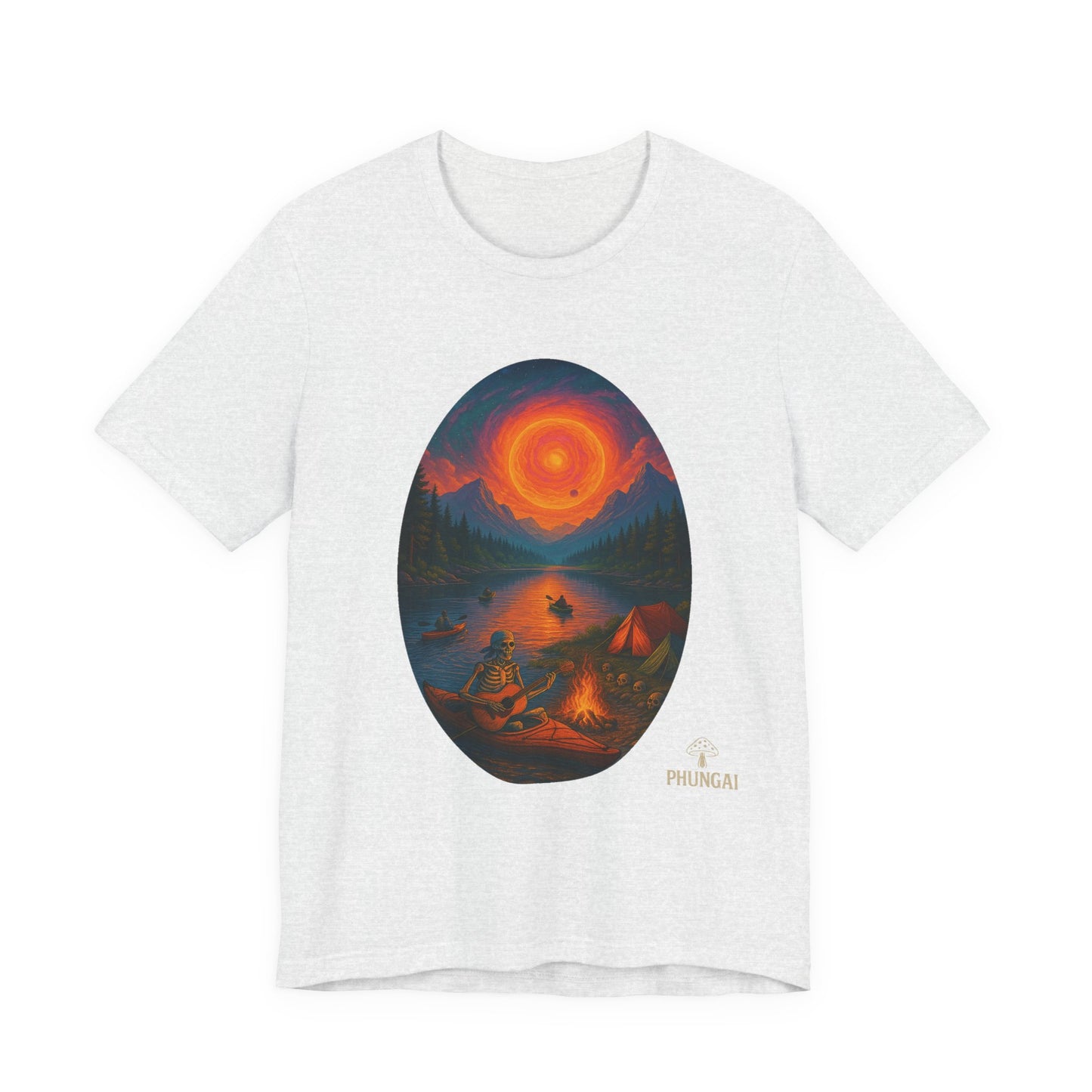 Sunset Adventure Unisex Jersey Tee | Camping Shirt, Outdoor Apparel, Nature Lover Gift, Festival Wear, Summer Top