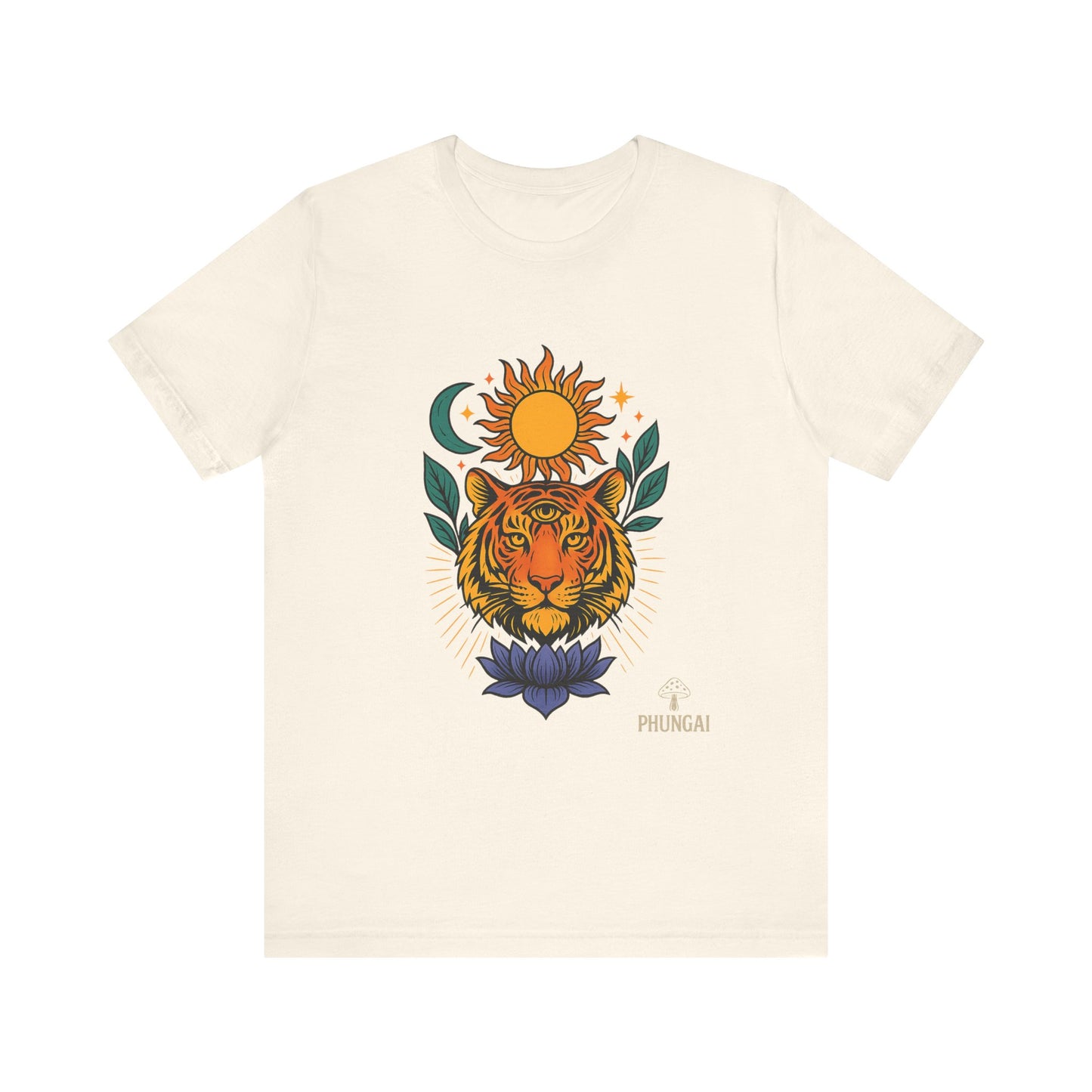 Tiger Sun & Moon Tee, Unisex Graphic Shirt, Zodiac Tee, Nature Lover Gift, Festival Apparel, Boho Style T-Shirt