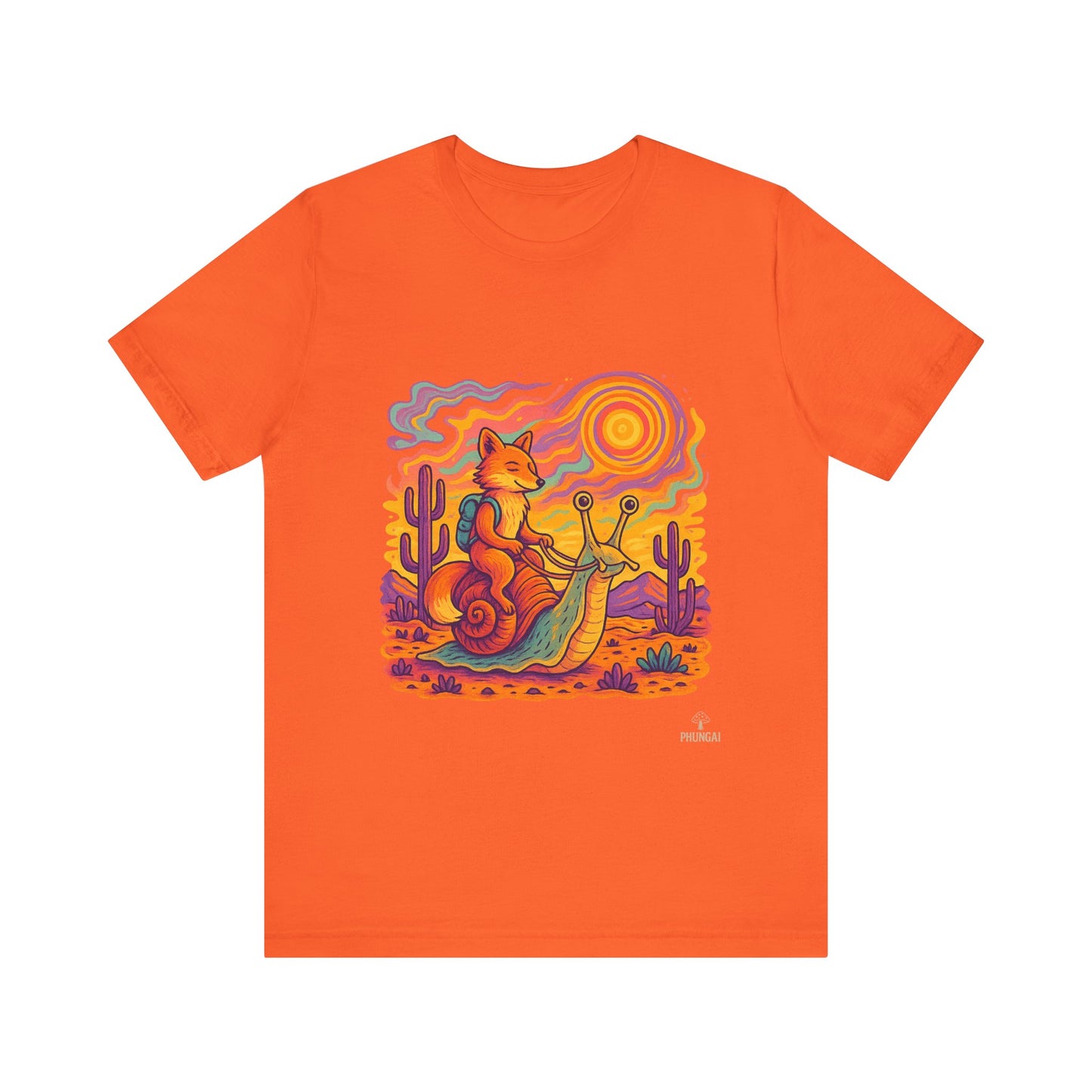 Colorful Retro Snail Tee, Fun Cat Shirt, Unisex Summer T-Shirt, Quirky Gift for Animal Lovers, Boho Style Top, Ideal for Festivals